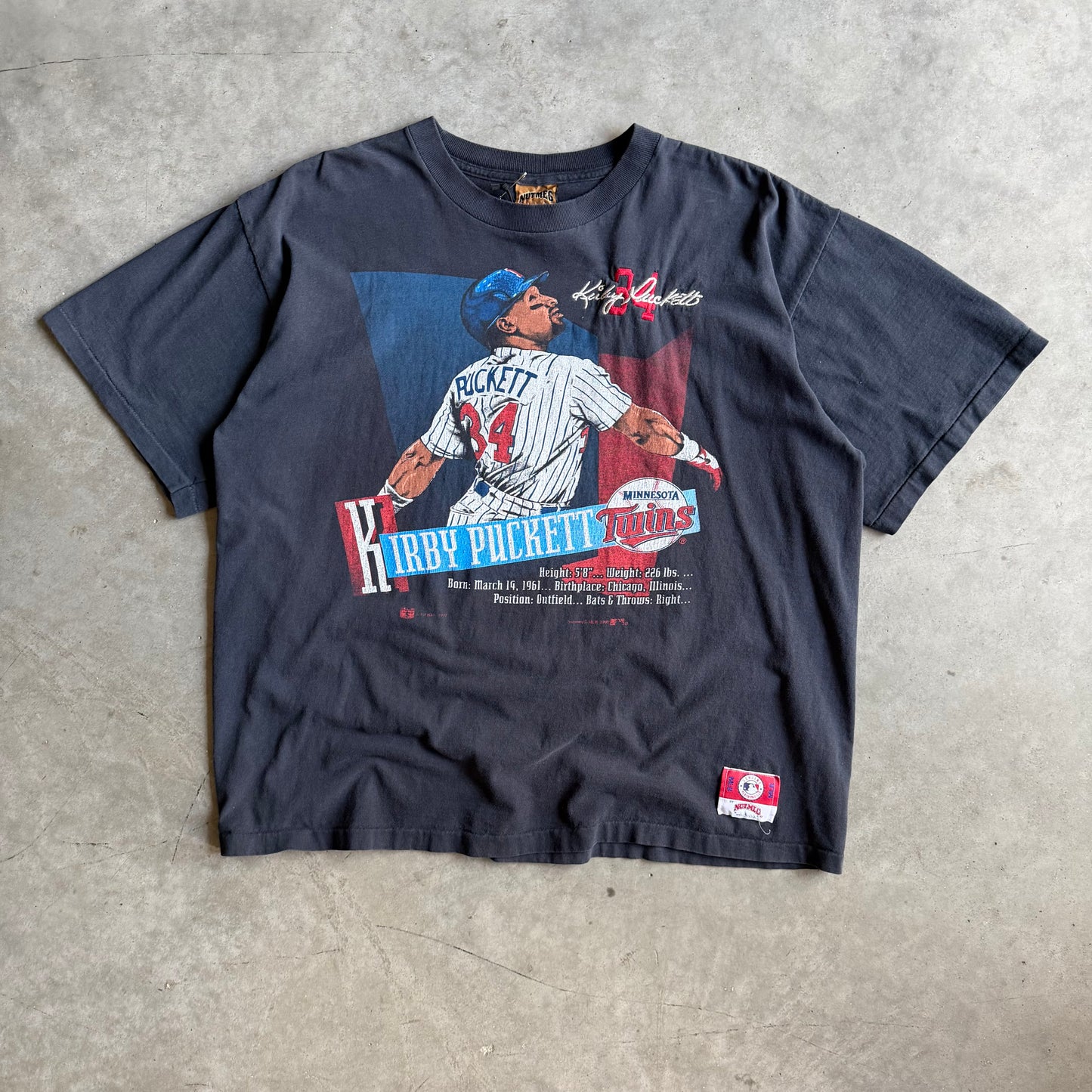 Vintage ‘92 Kirby Pucket Tribute Stats & Signature Tee
