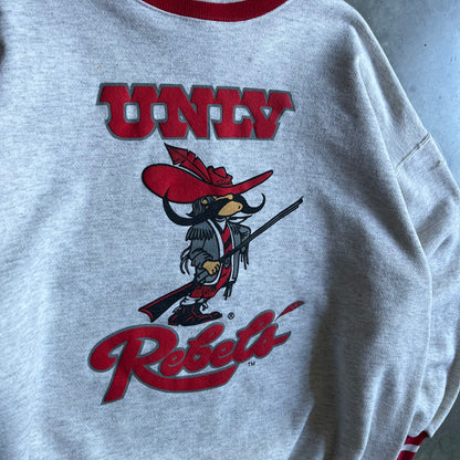 Vintage UNLV Rebels Mascot Striped Cuff Sweatshirt