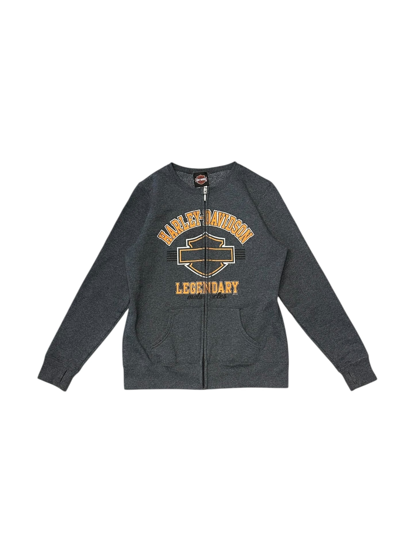 Women’s Harley Davidson Grey Crew Neck Zip Up