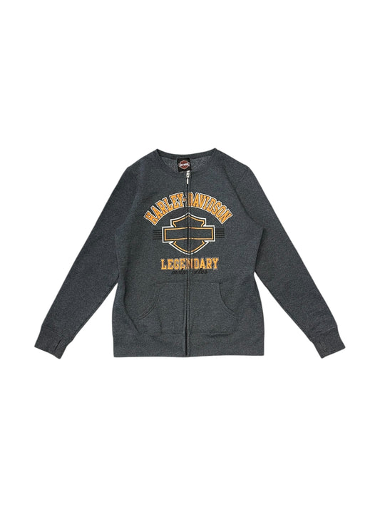 Women’s Harley Davidson Grey Crew Neck Zip Up