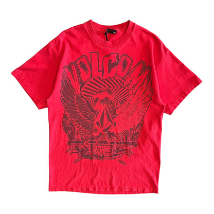 Y2K Volcom Red Eagle Spell Out Skate Tee