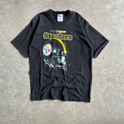 Vintage NFL Pittsburgh Steelers Helmet Black Tee