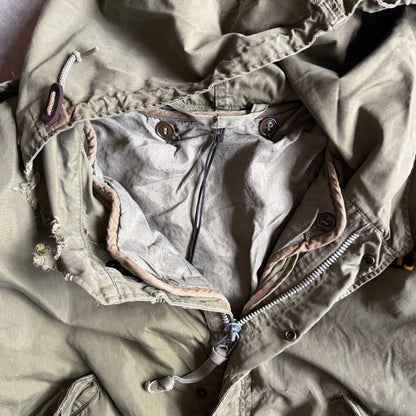 Vintage Thrashed US Army M-1951 Fishtail Parka W/ Liner