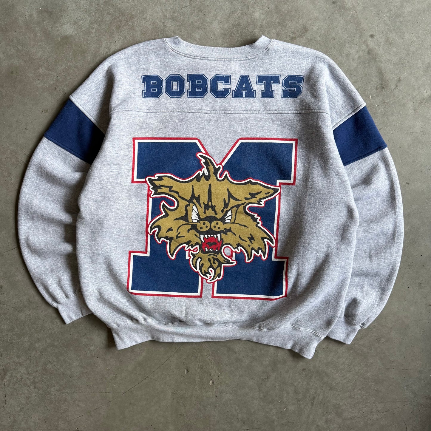 Y2K Marshalltown Bobcats Spell-Out Gray Sweatshirt