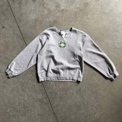 Women’s Vintage Nike Heather Grey Thrashed Graphic Crewneck
