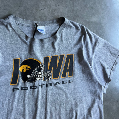 Vintage Iowa Hawkeyes Football Helmet Spell-Out Tee