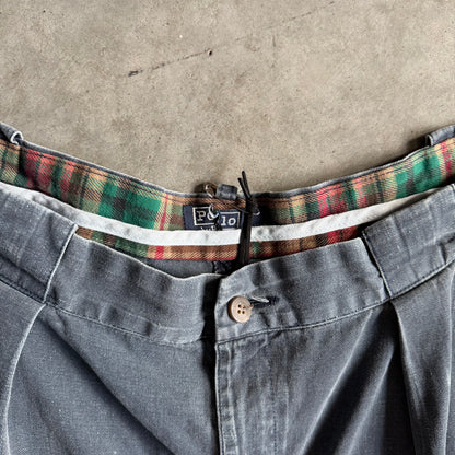 Vintage Polo Ralph Lauren Plaid Waistband Pleated Trousers