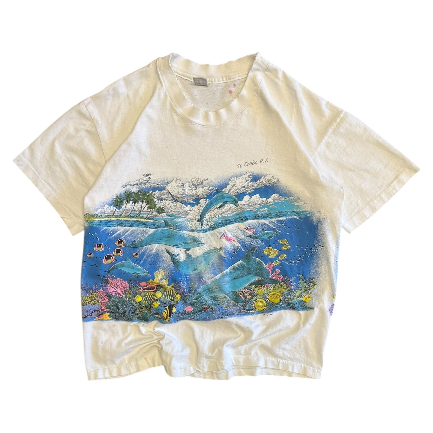 Vintage St. Croix Ocean Nature Wrap Around Tee