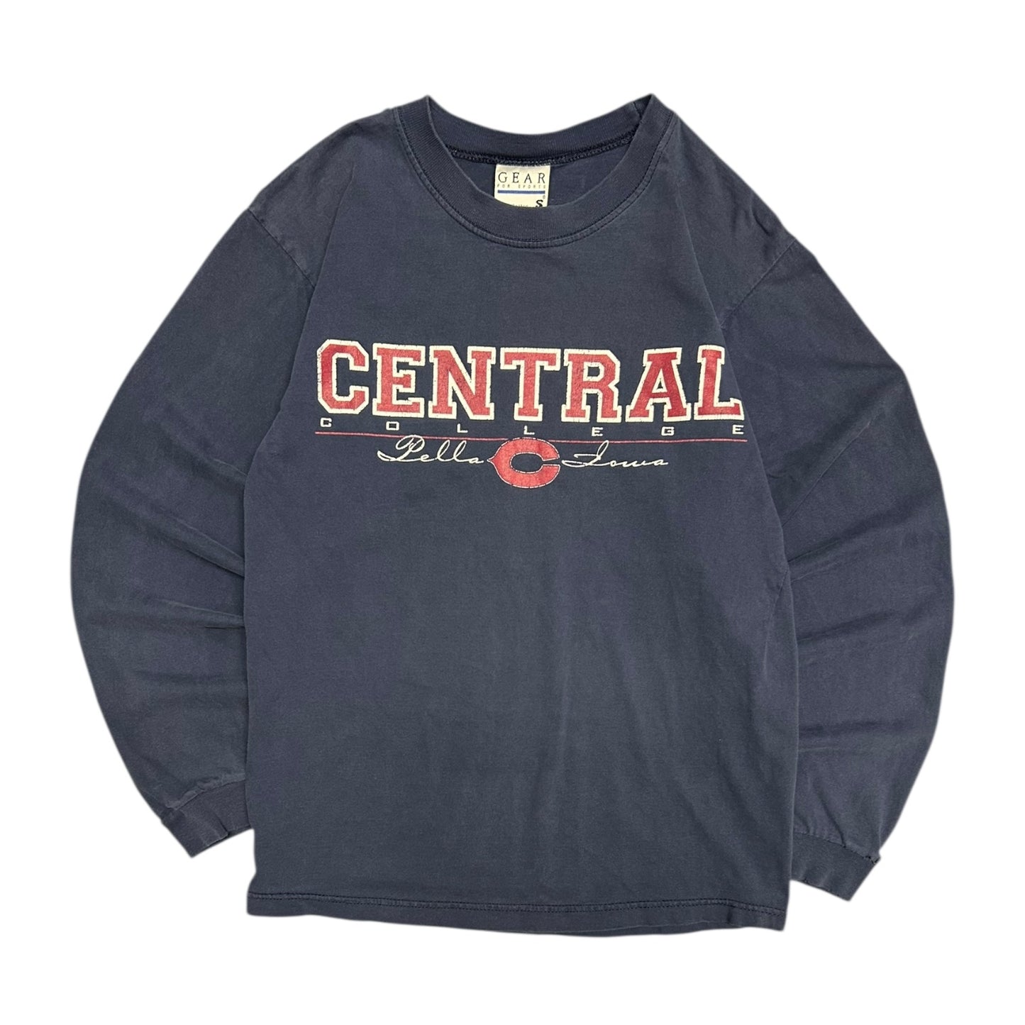 Vintage Central College Pella Iowa Navy L/S Tee