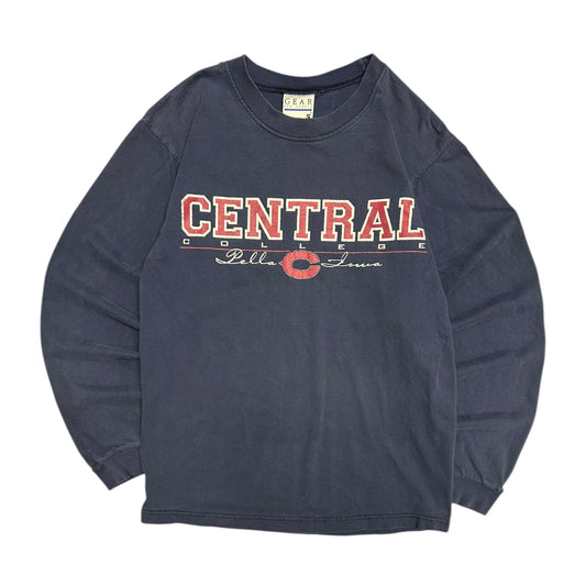 Vintage Central College Pella Iowa Navy L/S Tee