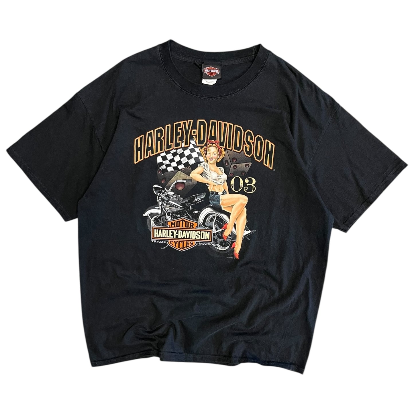 Chipp’s Harley Davidson Checkered Flag Women Tee