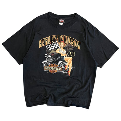 Chipp’s Harley Davidson Checkered Flag Women Tee