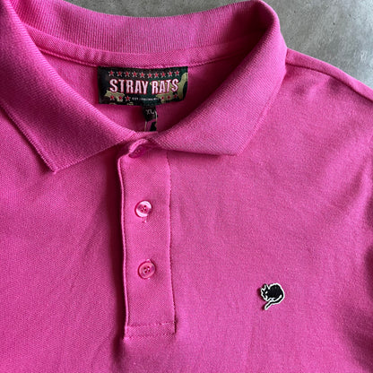 Stray Rats Embroidered Logo Pink Polo