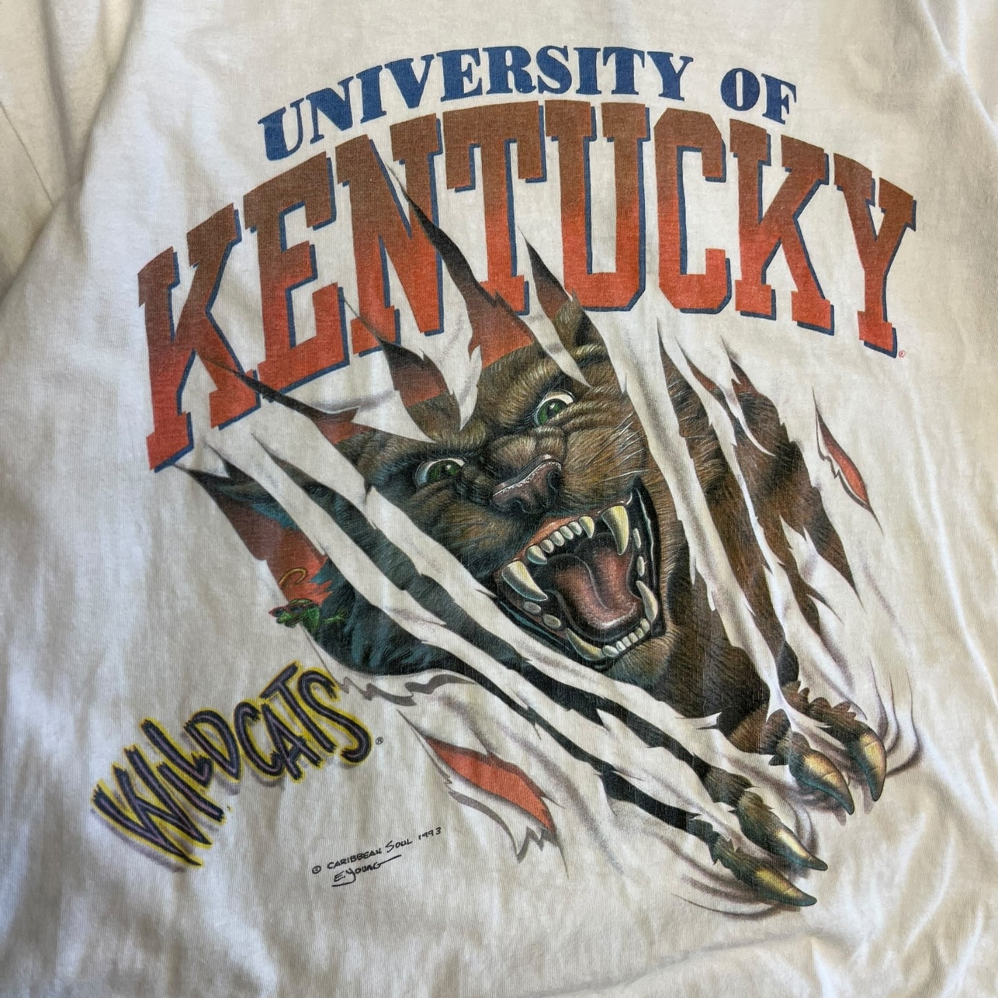 Vintage University Of Kentucky Scratch Through Tee