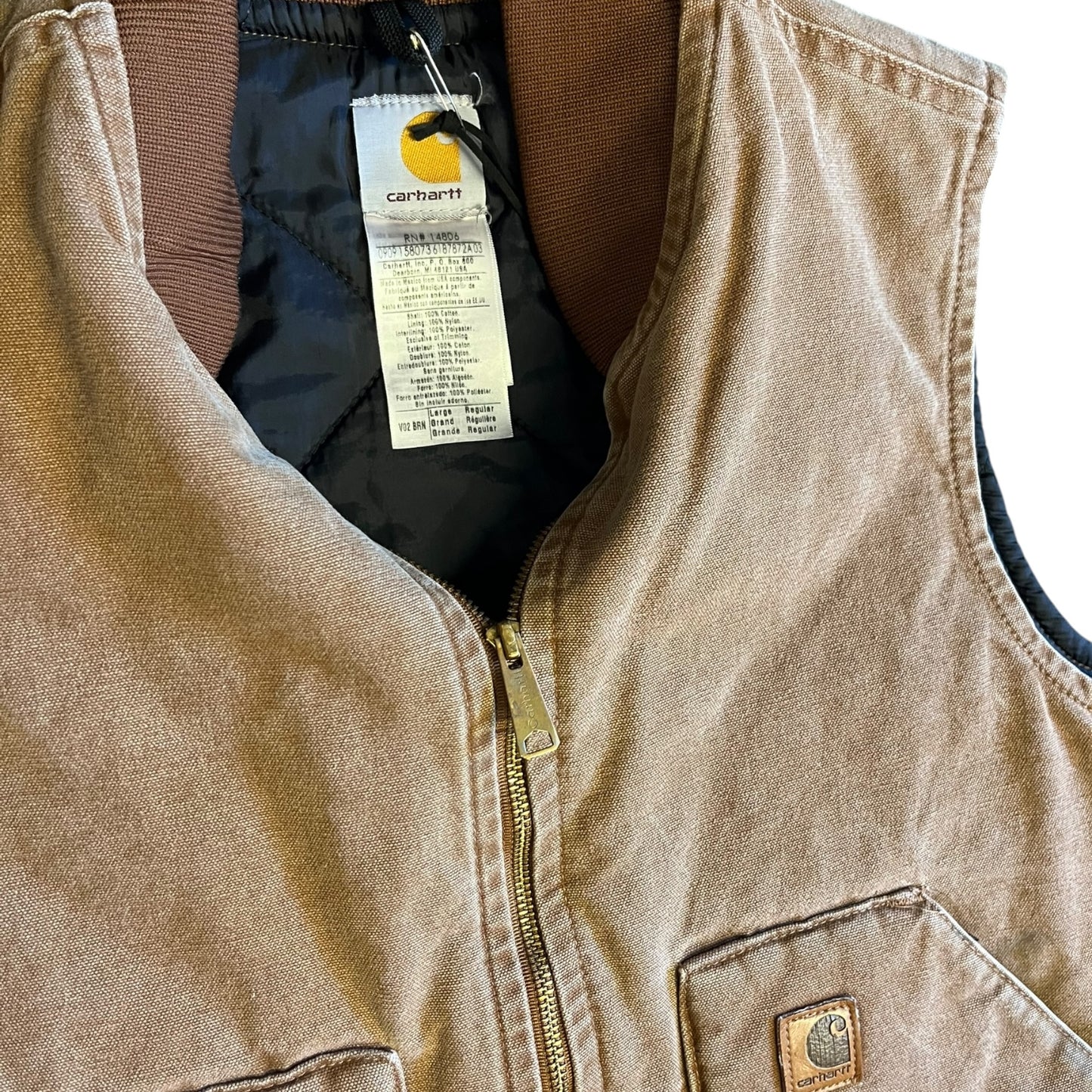 Carhartt ‘V02 BRN’ Brown Quilt Lined Vest