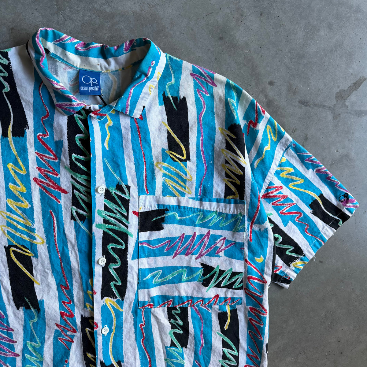 Vintage Ocean Pacific 80’s Pattern Hawaiian Shirt