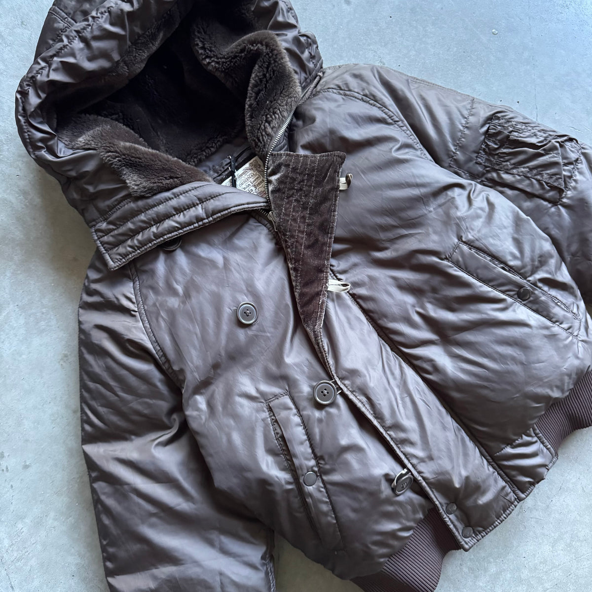 Women’s Y2K Ralph Lauren Mocha Brown Bomber Puffer Jacket