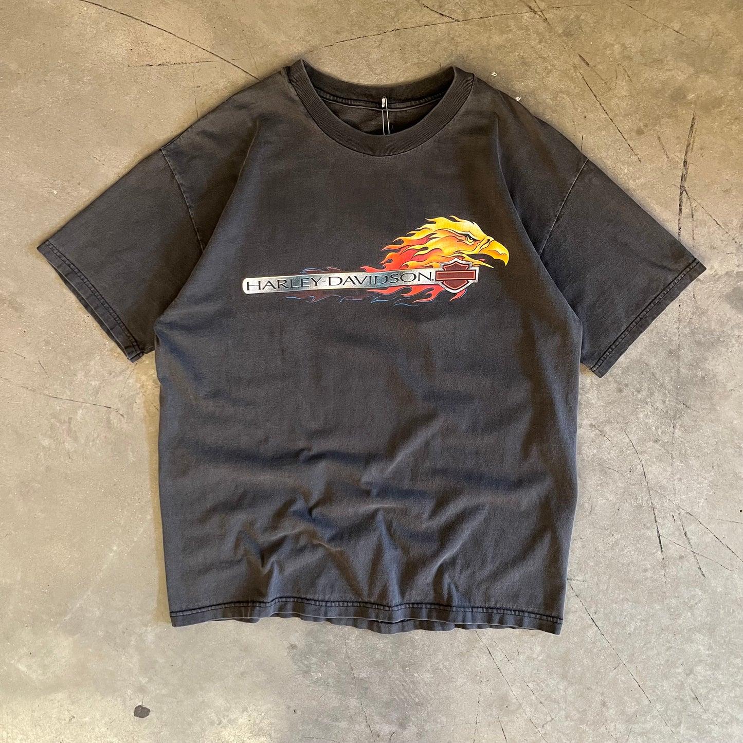Vintage Harley Davidson Flaming Eagle Head Tee