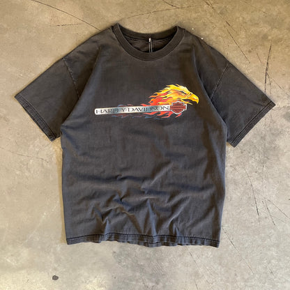 Vintage Harley Davidson Flaming Eagle Head Tee
