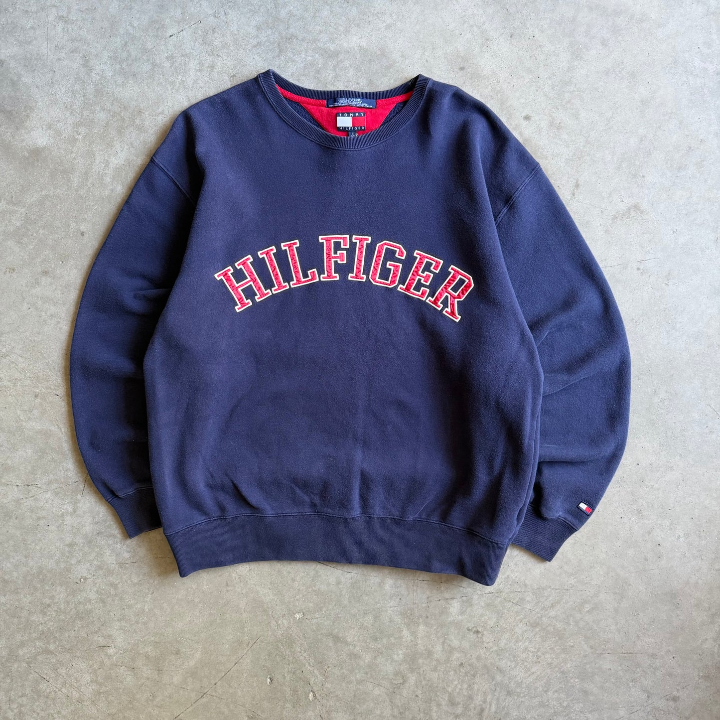 Vintage Tommy Hilfiger Embroidered Arching Center Logo Sweatshirt