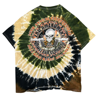 Y2K Camo Tie Die Fayetteville Bike Rally Tee