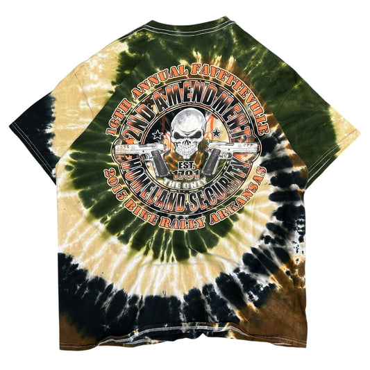 Y2K Camo Tie Die Fayetteville Bike Rally Tee