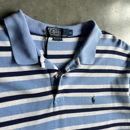 Y2K Polo Ralph Lauren Blue & White Striped Shirt