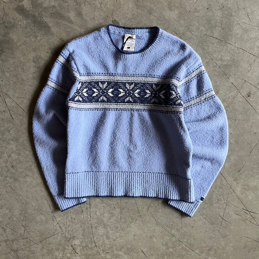 Women’s Vintage Blue Winter Aztec Sweater