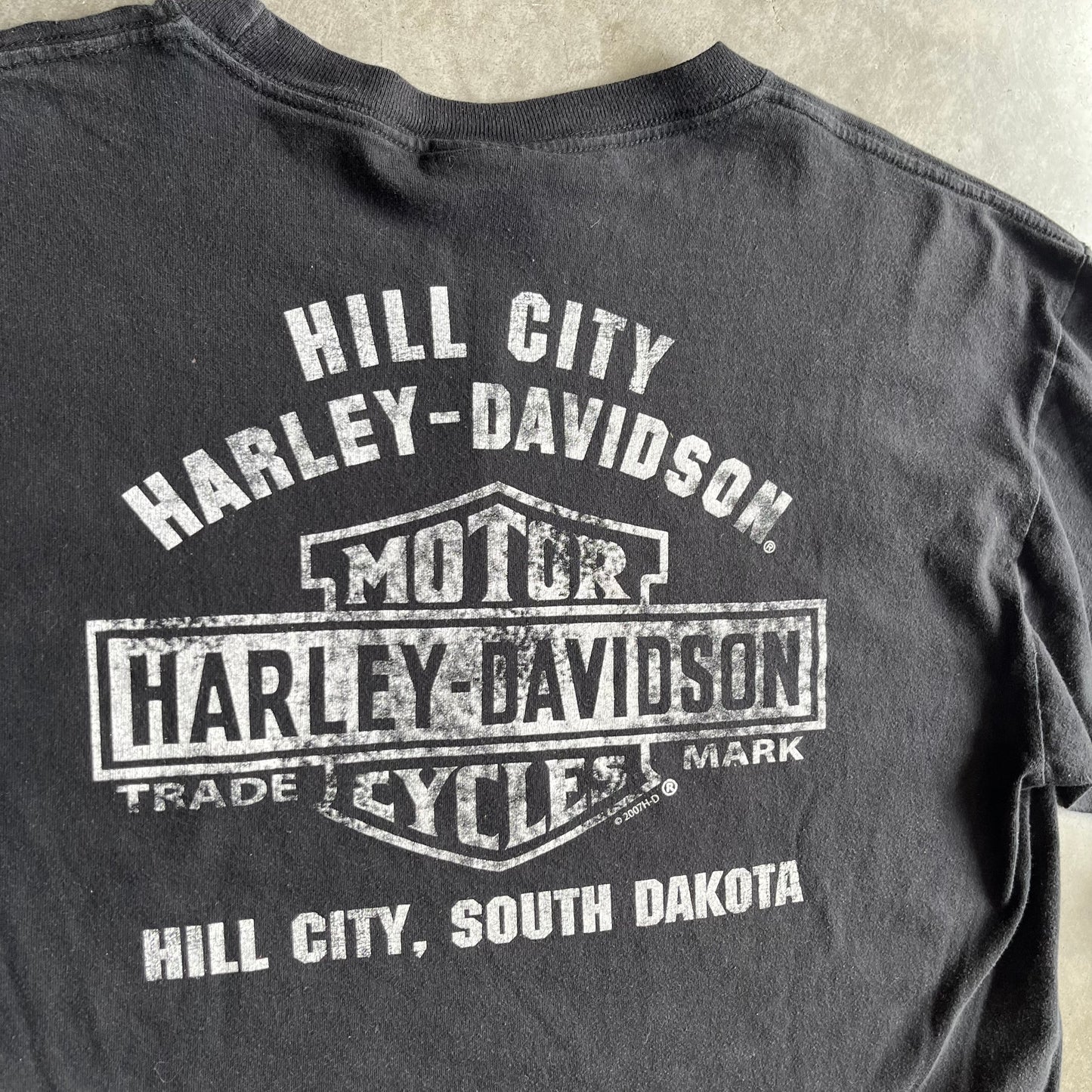 Y2K Harley Davidson Silver Spellout Flame Sleeve Longsleeve