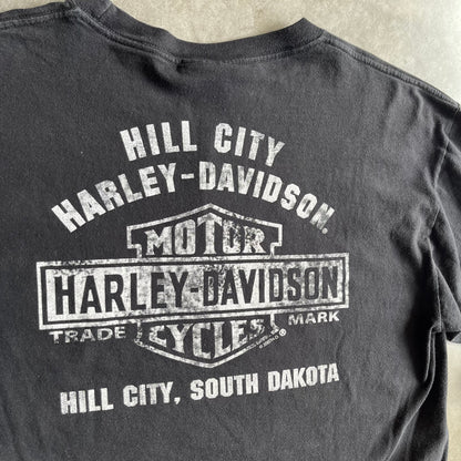 Y2K Harley Davidson Silver Spellout Flame Sleeve Longsleeve