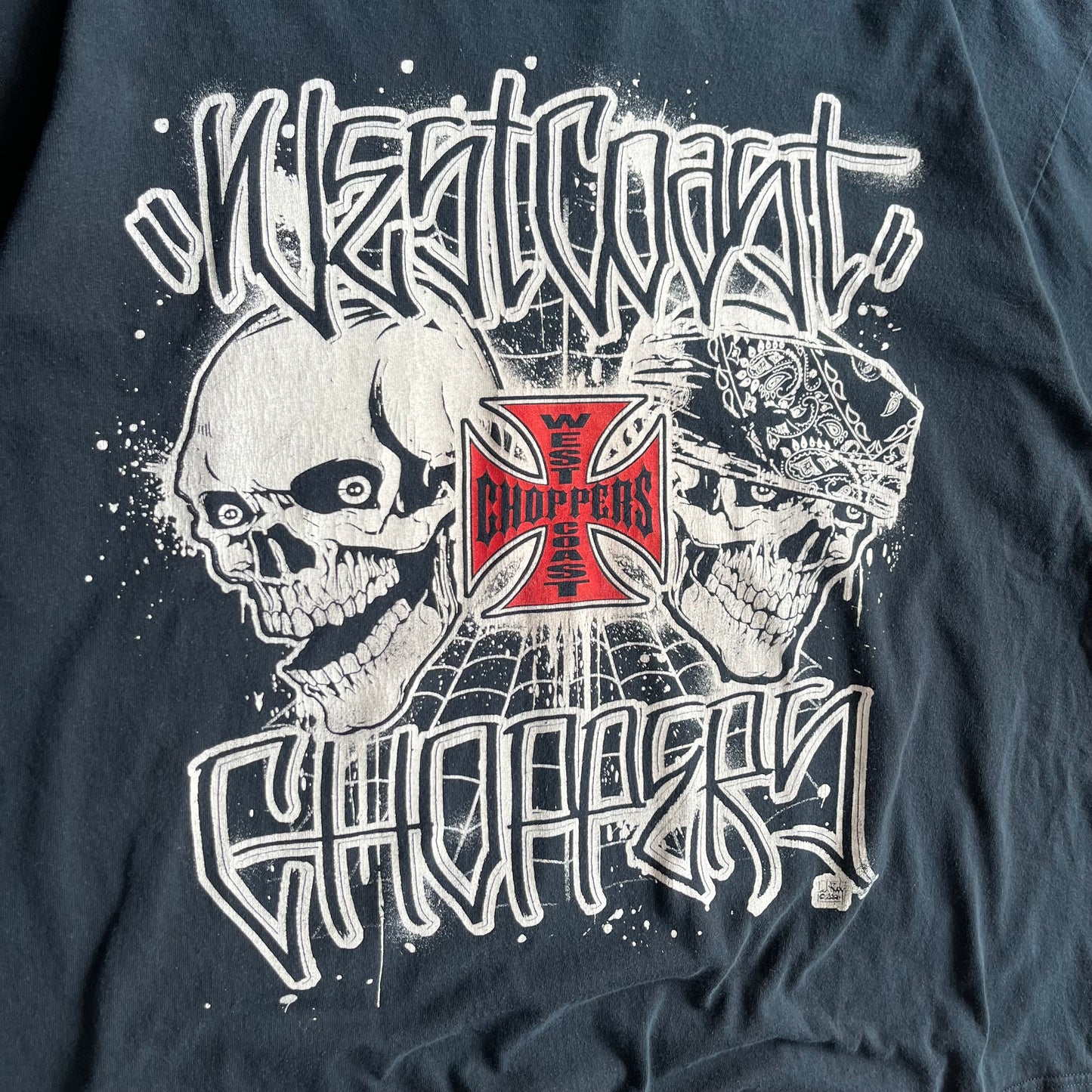 Vintage West Coast Choppers Graffiti Skulls Tee