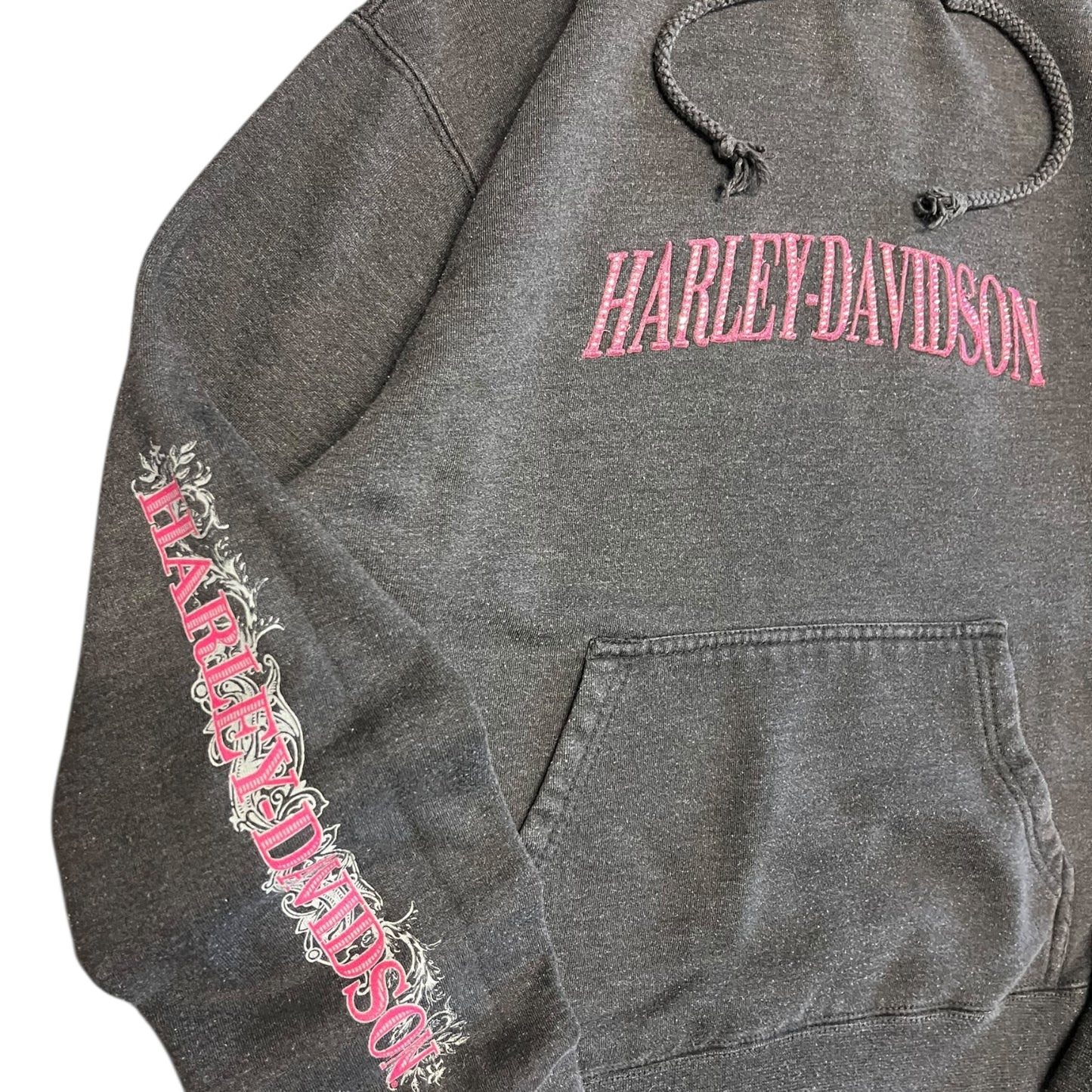Women’s Harley Davidson Grey And Pink Bling Hoodie