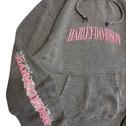 Women’s Harley Davidson Grey And Pink Bling Hoodie