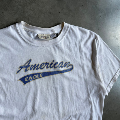 Y2K American Eagle Tail Script Logo Heather Tee