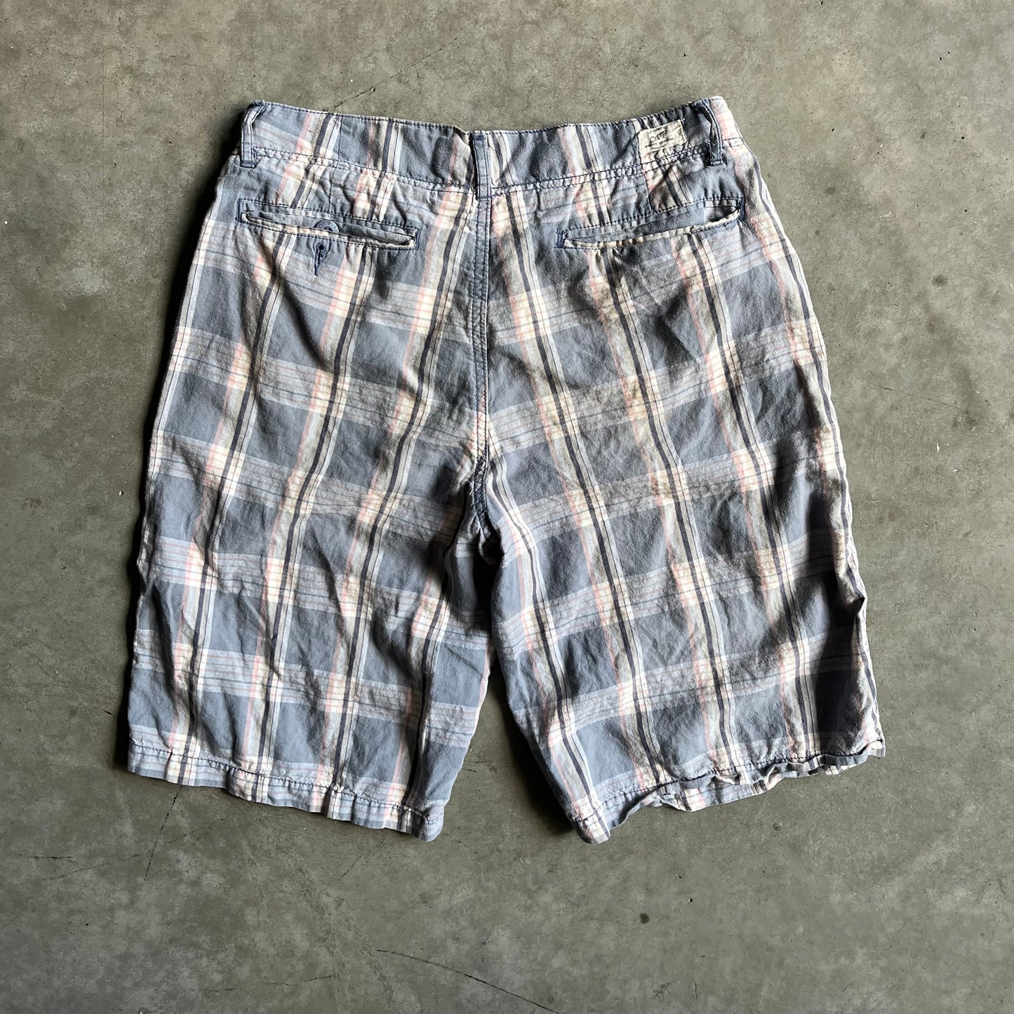 Y2K OTB Plaid Baggy Beach Shorts