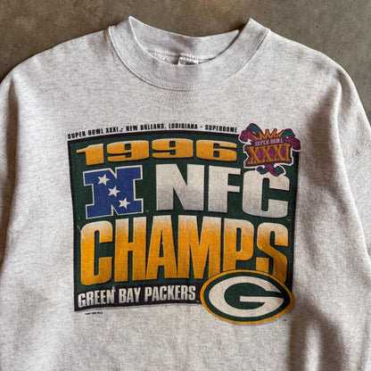 1996 NFC Champs Green Bay Packers Grey Sweatshirt