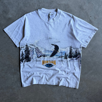 Vintage Glacier Park Montana Eagle Nature Wrap-Around Tee