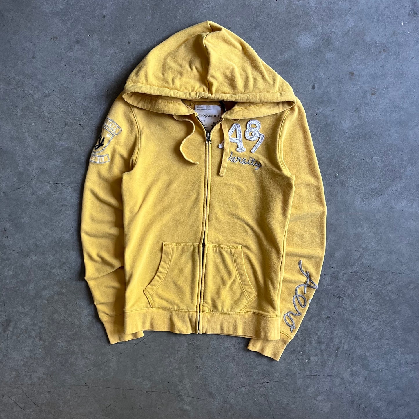 Y2K Aeropostale Varsity Yellow Zip-Up