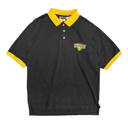 Vintage Iowa Hawkeyes Black & Yellow Polo Shirt