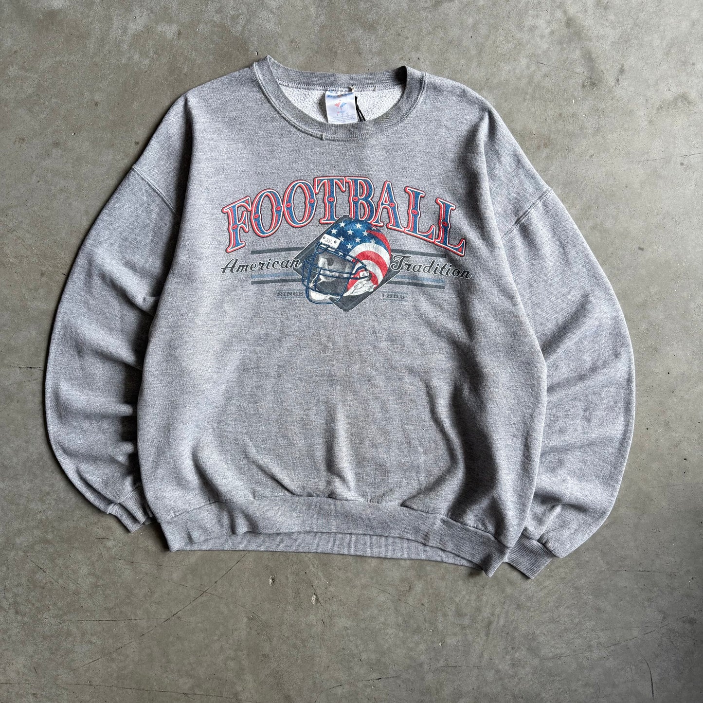 Vintage American Football Tradition US Flag Helmet Sweatshirt