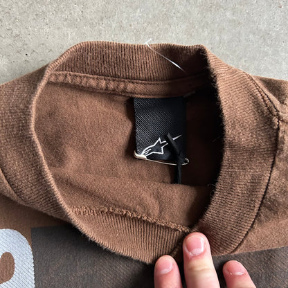 Vintage Alpinestars Brown Checkered Logo Tee