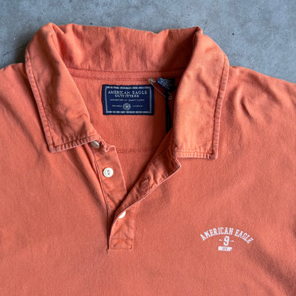 Y2K American Eagle Division 9 Orange Polo