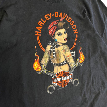 Y2K Harley Davidson Daytona Tattooed Women Tee
