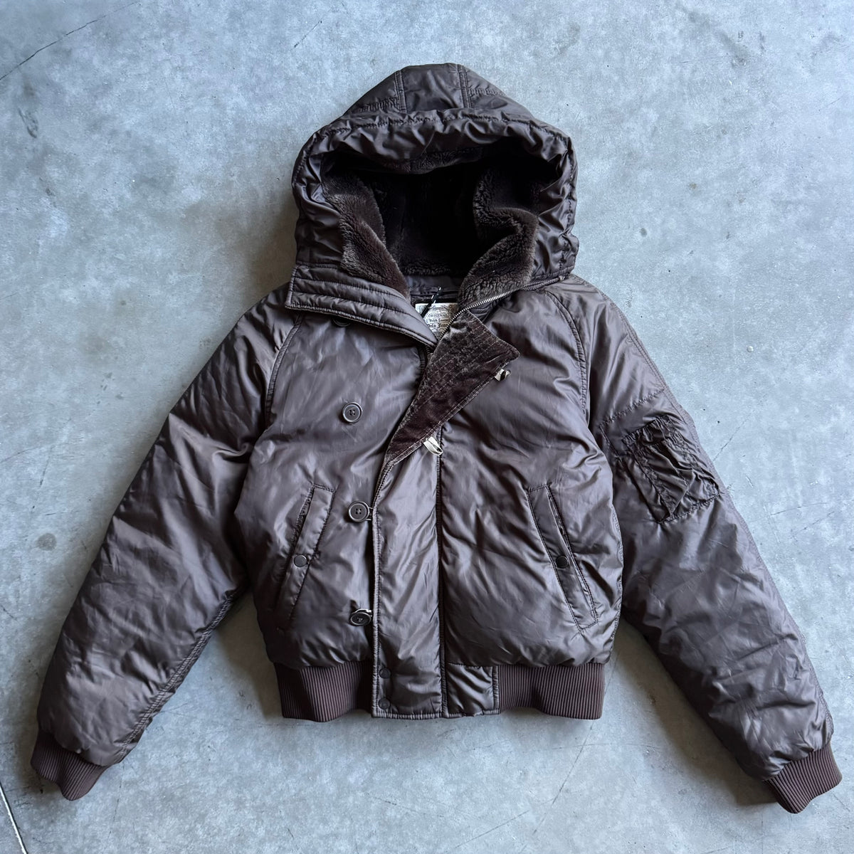 Women’s Y2K Ralph Lauren Mocha Brown Bomber Puffer Jacket