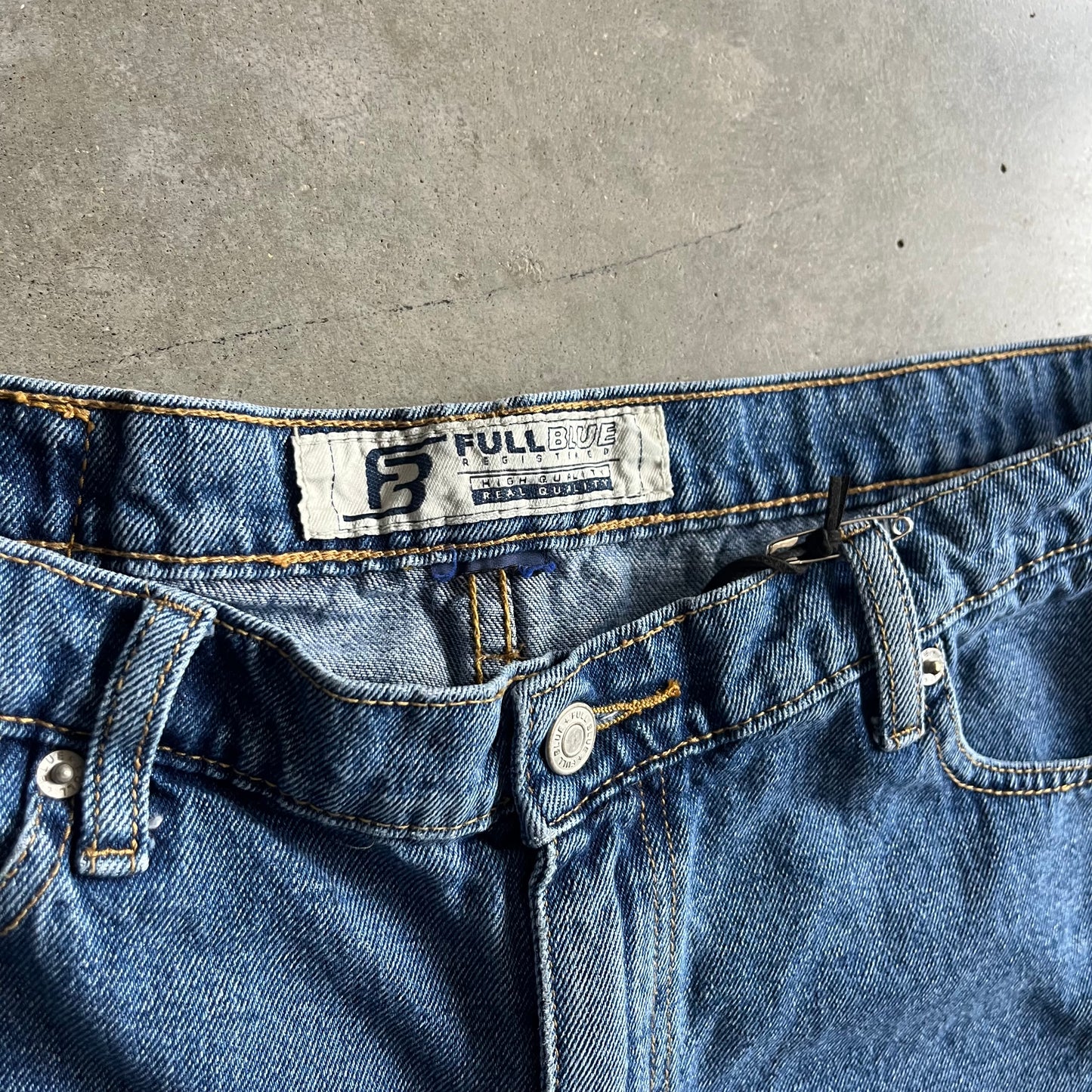 Y2K Full Blue Brand Indigo Jort
