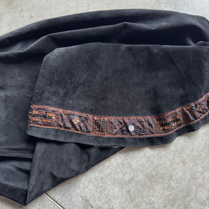 Women’s Vintage NWT Chico’s Genuine Suede Fairy Goth Maxi Skirt