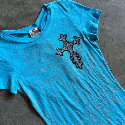 Y2K Vocal Blue Bling Cross Tee
