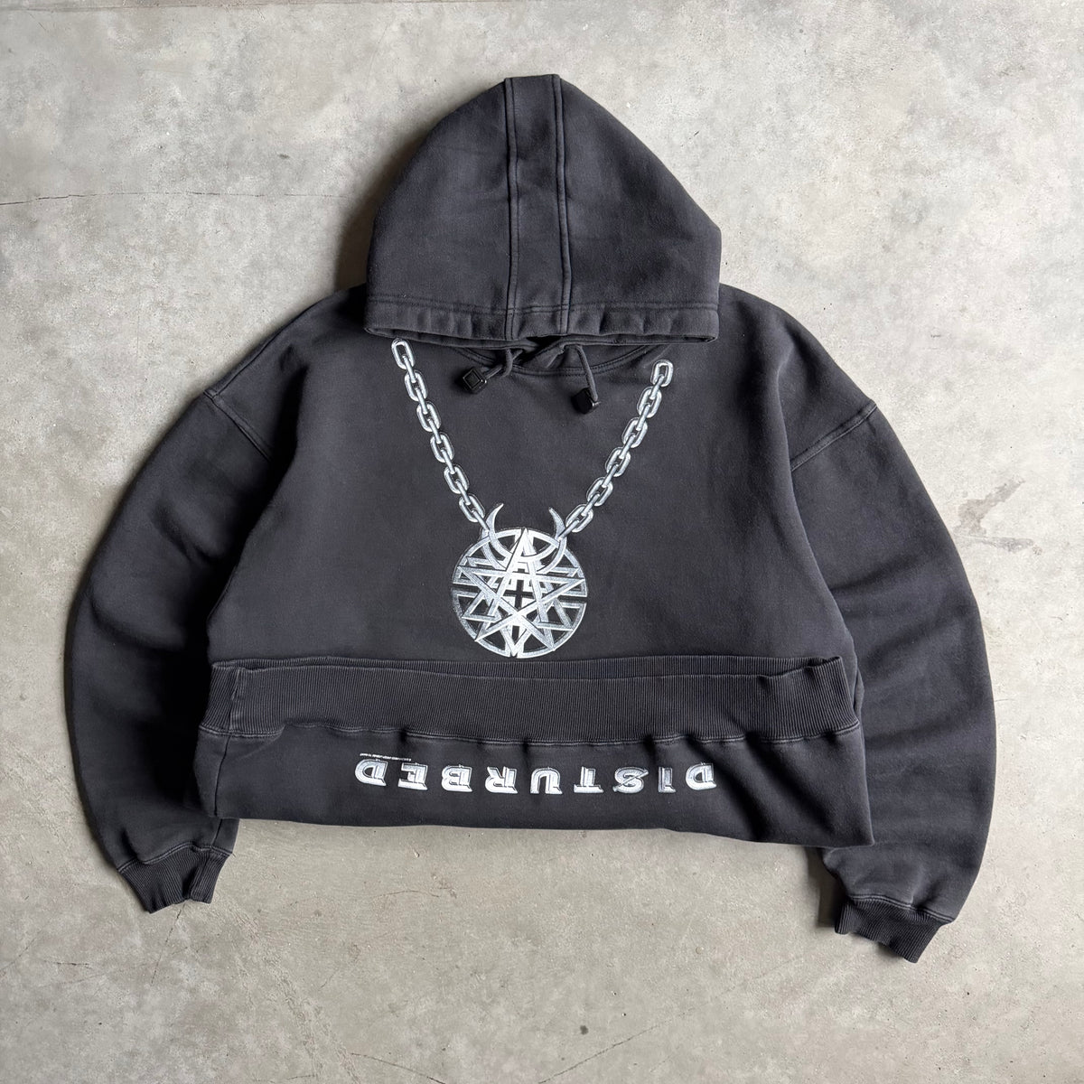 Vintage Y2K Disturbed Chain Graphic Hoodie
