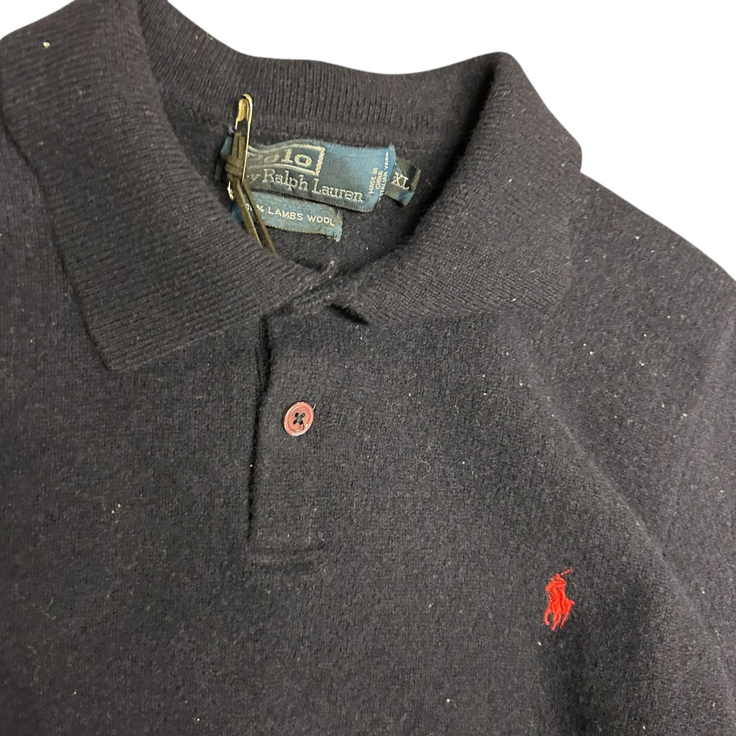 Vintage Polo Lambswool Henley Rugby Sweater