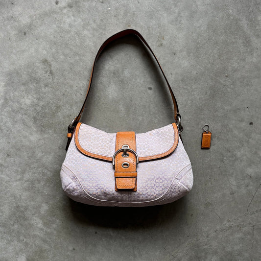 Y2K RARE Coach Lilac Jaquard Soho Buckle Flap Bag (Large)